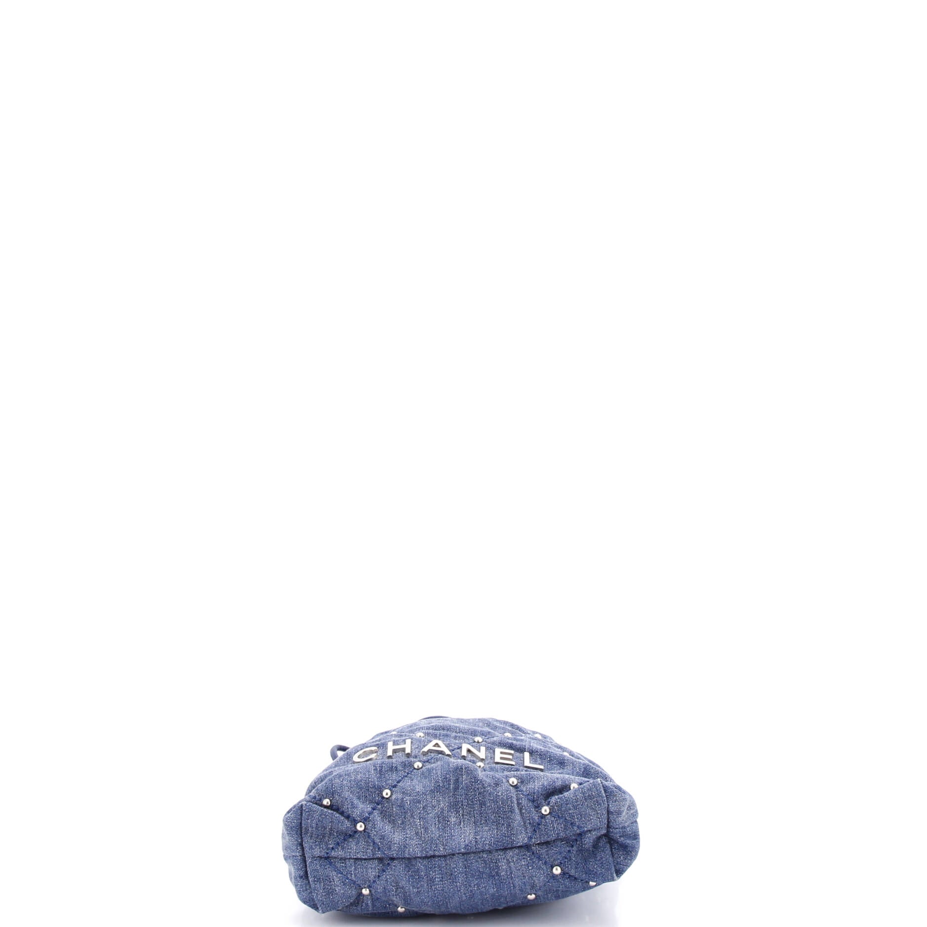22 Chain Hobo Quilted Studded Denim Mini