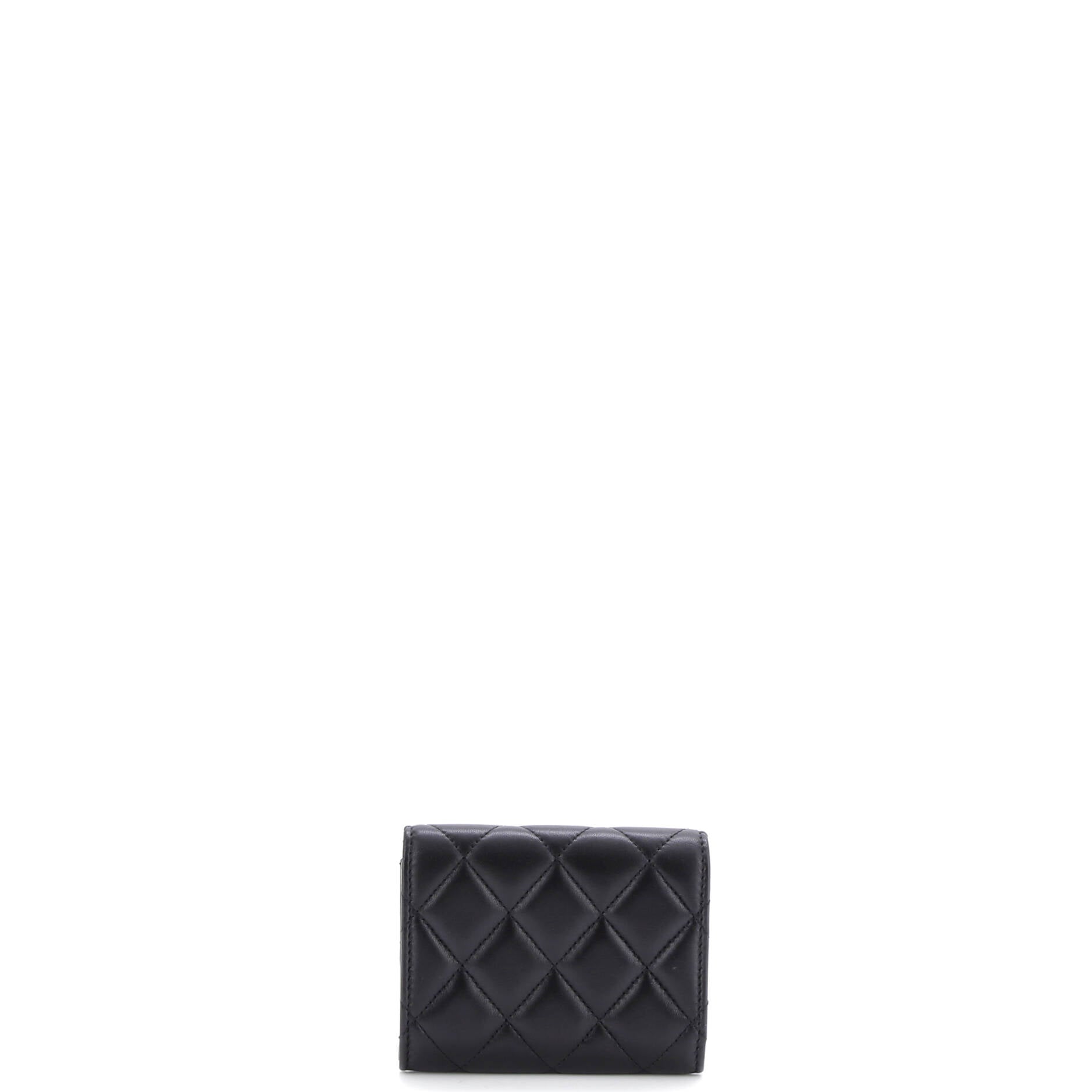 CC Pearl Flap Coin Purse Quilt Lambskin
