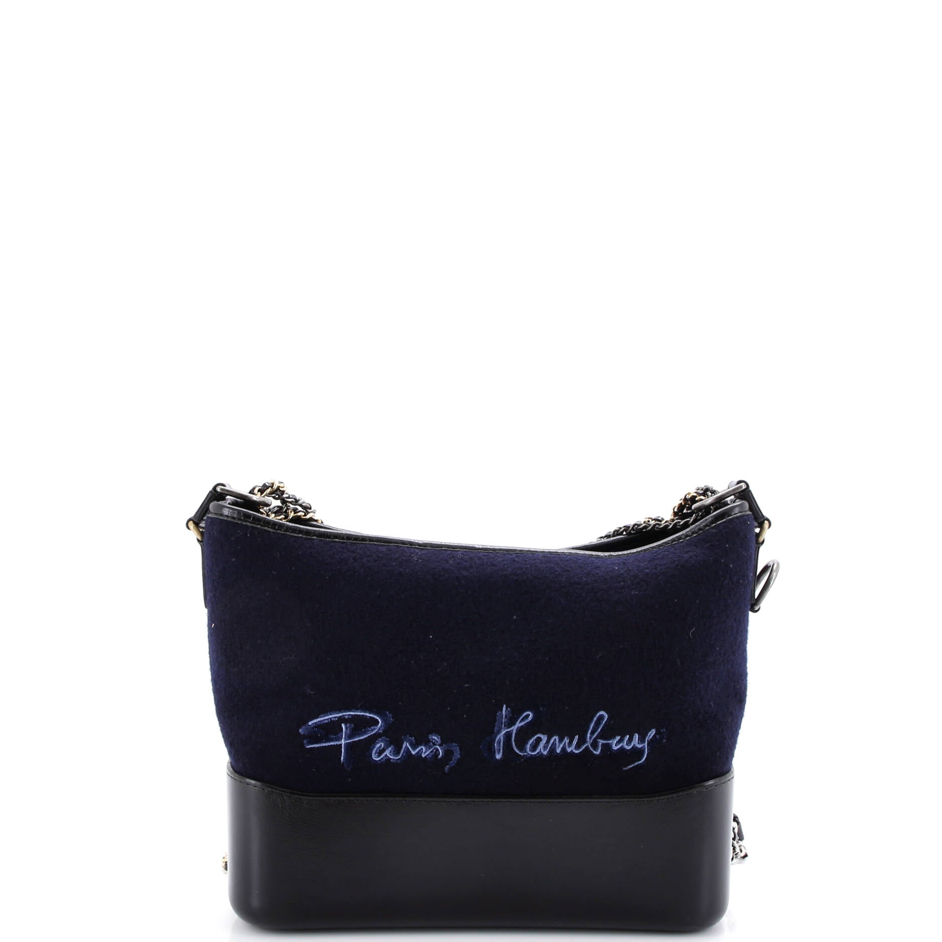 Paris-Hamburg Gabrielle Hobo Embroidered Wool and Calfskin Medium