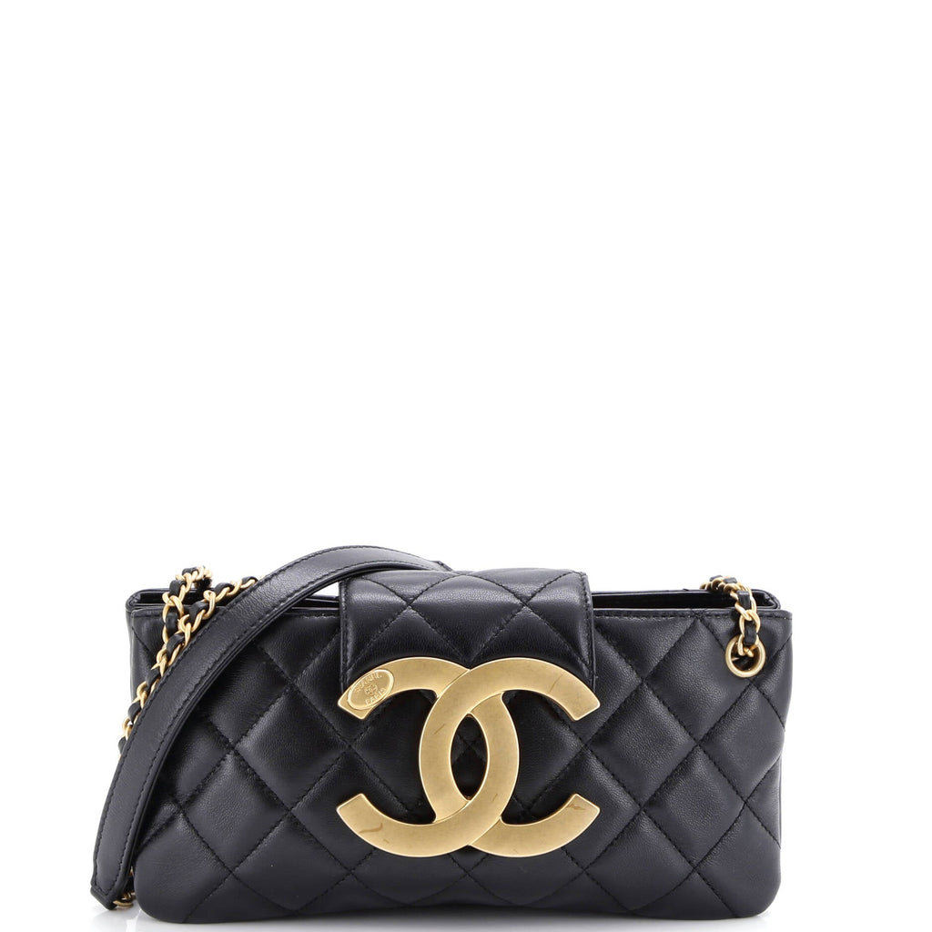 Giant CC Clutch with Chain Quilted Lambskin