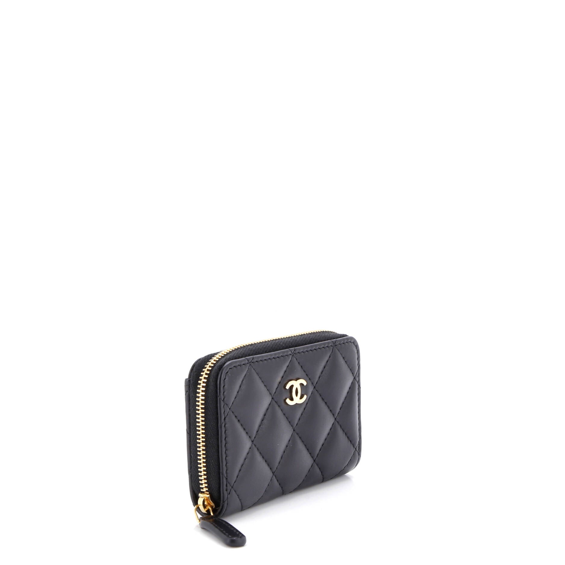 CC Zip Coin Purse Quilted Lambskin Small