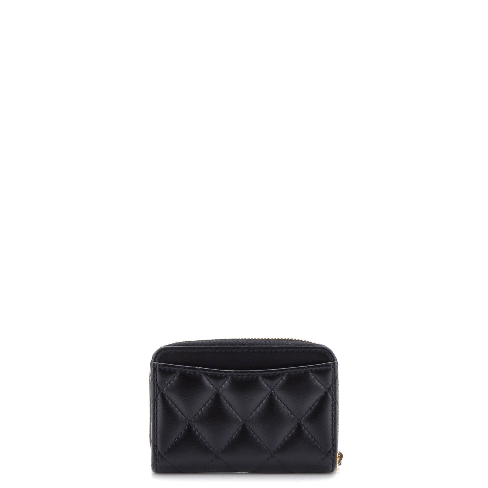 CC Zip Coin Purse Quilted Lambskin Small