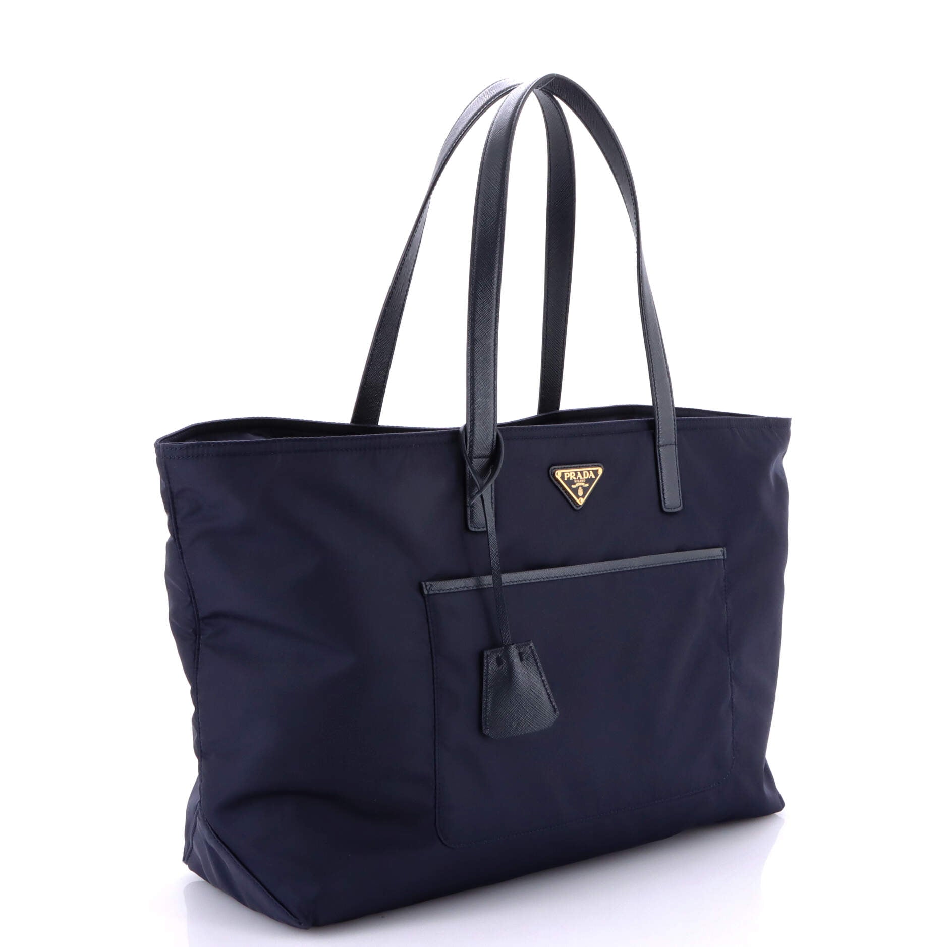 Re-Edition 1978 Pocket Tote Re-Nylon with Saffiano Leather Large