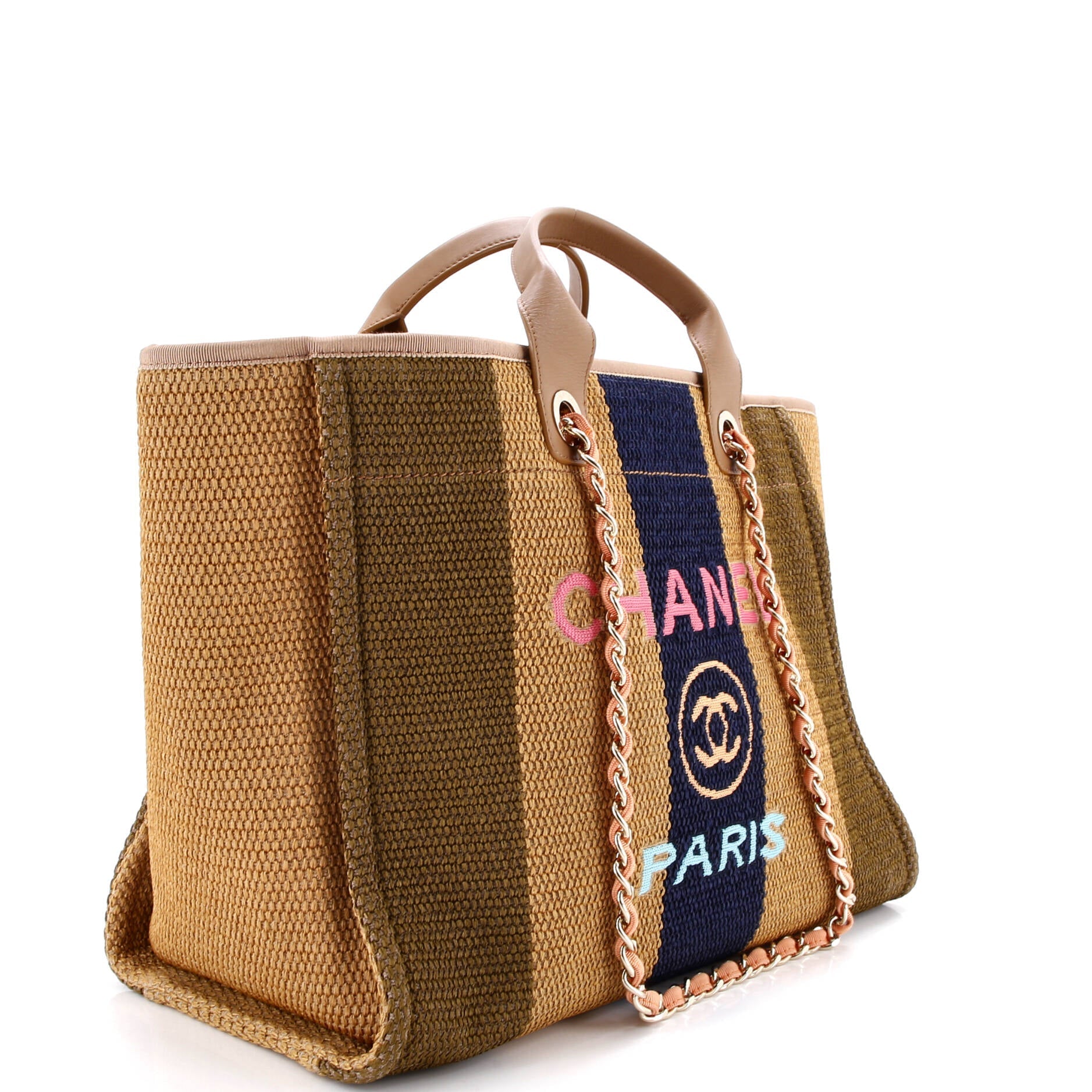 Deauville Tote Striped Viscose Canvas Medium