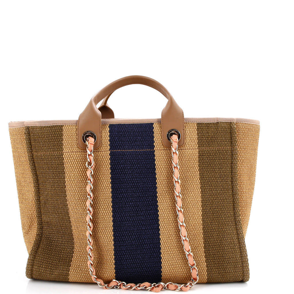 Deauville Tote Striped Viscose Canvas Medium