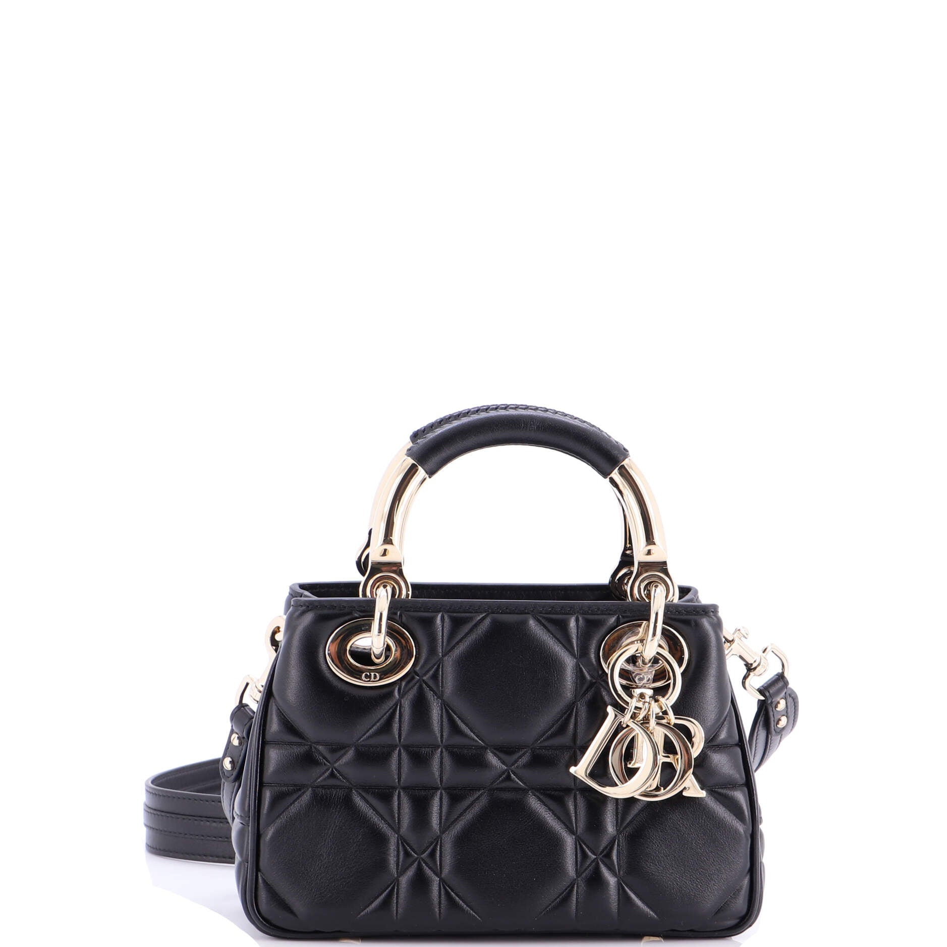 Lady 95.22 Bag Cannage Embossed Leather Mini