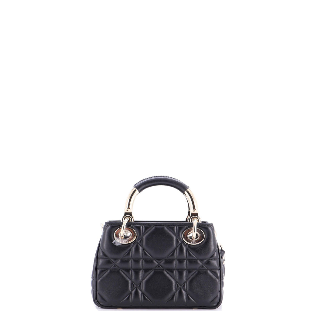 Lady 95.22 Bag Cannage Embossed Leather Mini