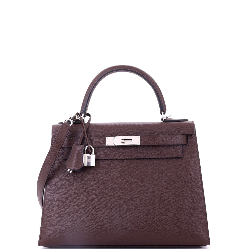 Kelly Handbag Verso Epsom with Palladium Hardware 28