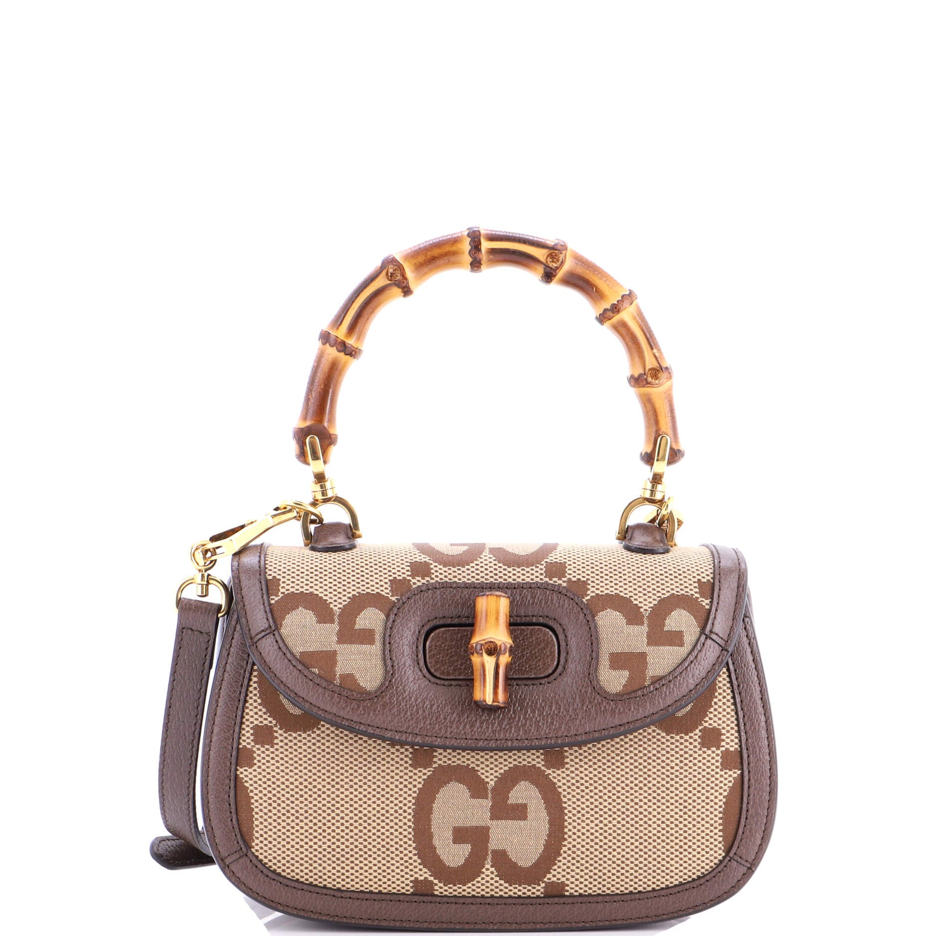 Bamboo 1947 Top Handle Bag Jumbo GG Canvas Small