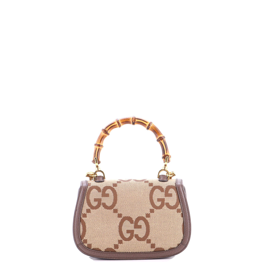 Bamboo 1947 Top Handle Bag Jumbo GG Canvas Small