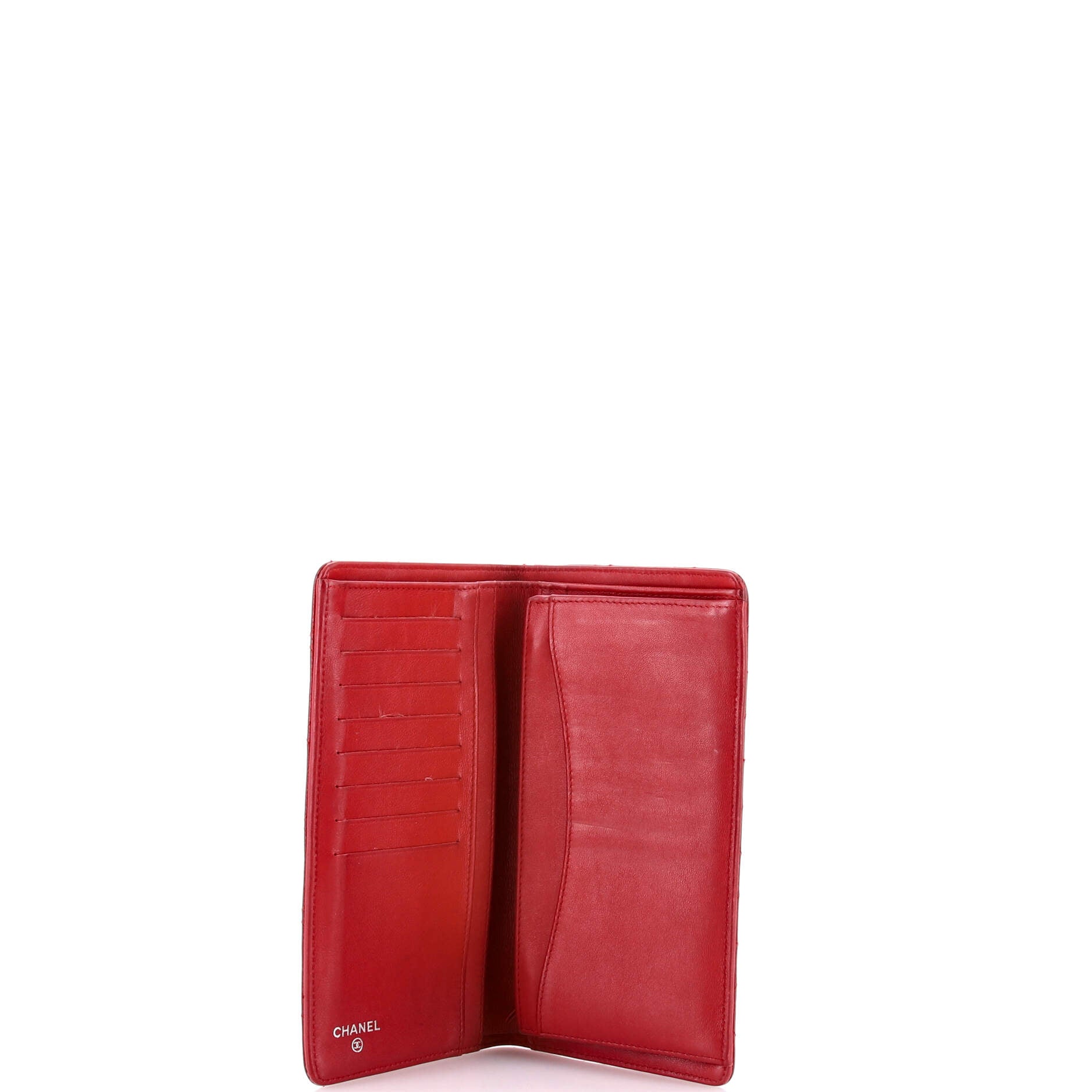 Zip Around Wallet Quilted Caviar Long