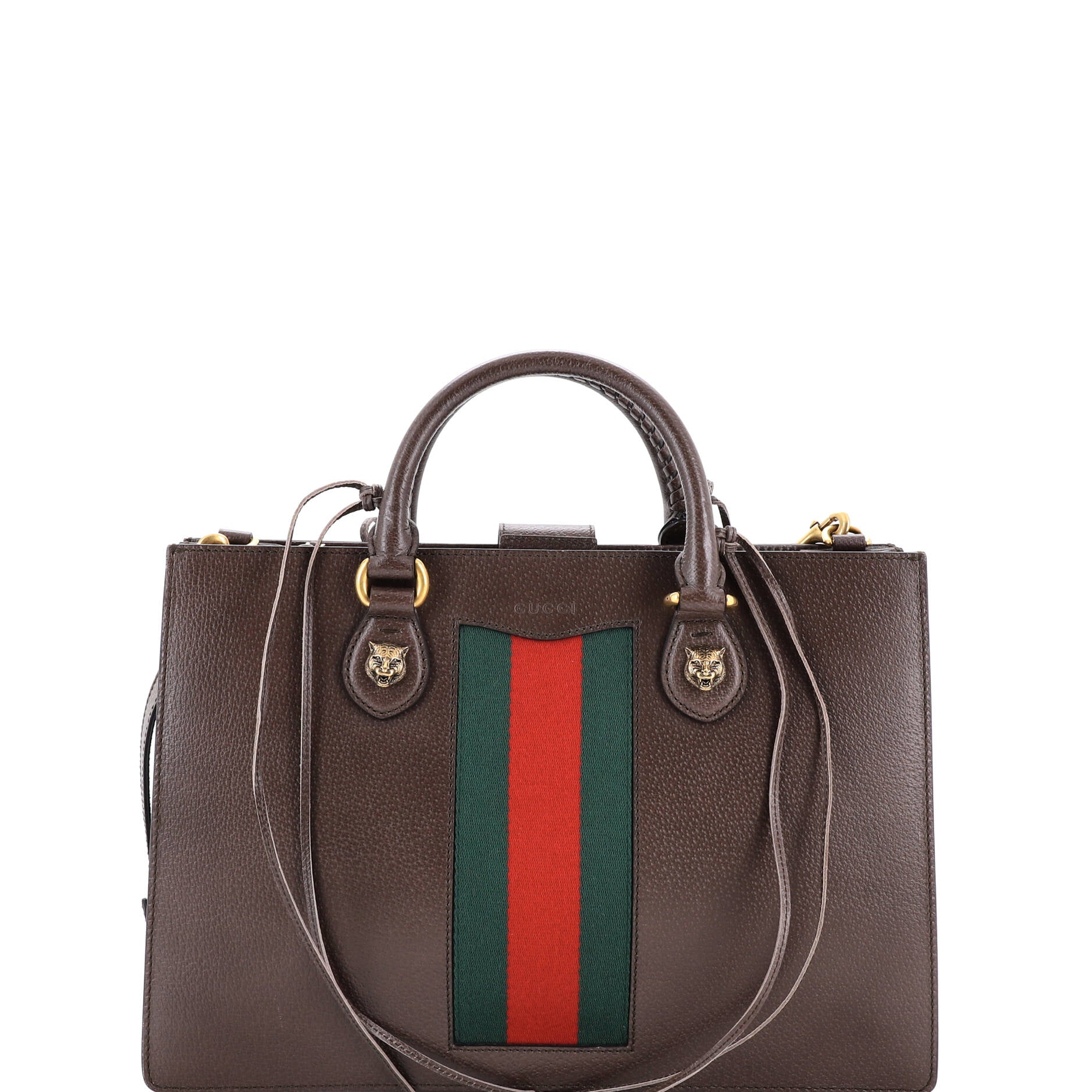 Animalier Web Top Handle Tote Leather Medium