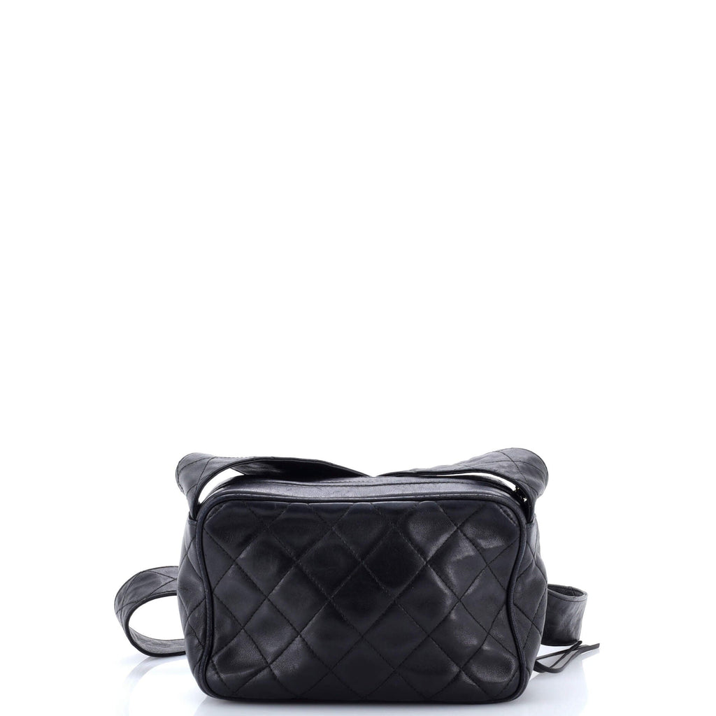 Vintage Diamond CC Slit Pocket Camera Bag Quilted Leather Small
