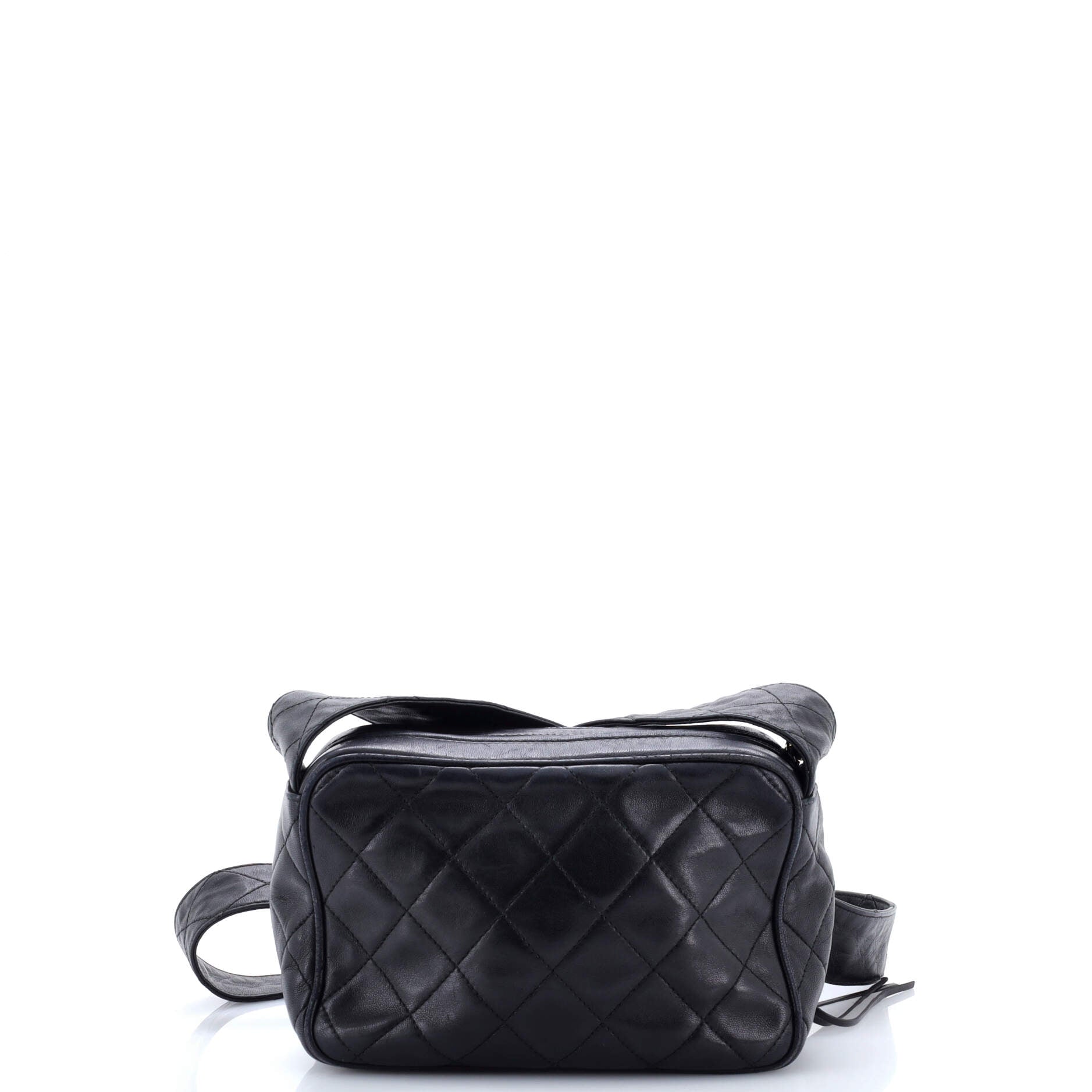 Vintage Diamond CC Slit Pocket Camera Bag Quilted Leather Small