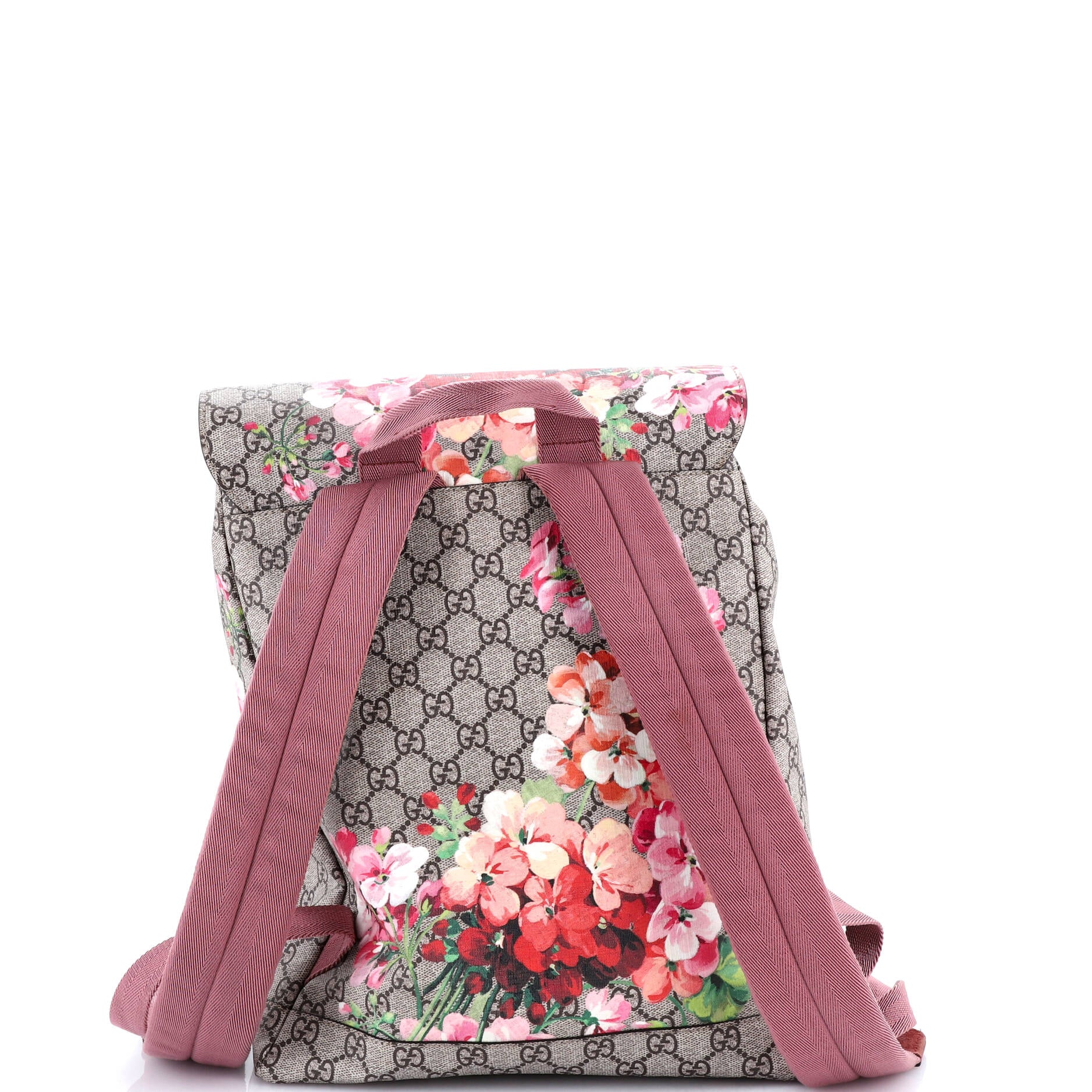 Buckle Backpack Blooms Print GG Coated Canvas Medium