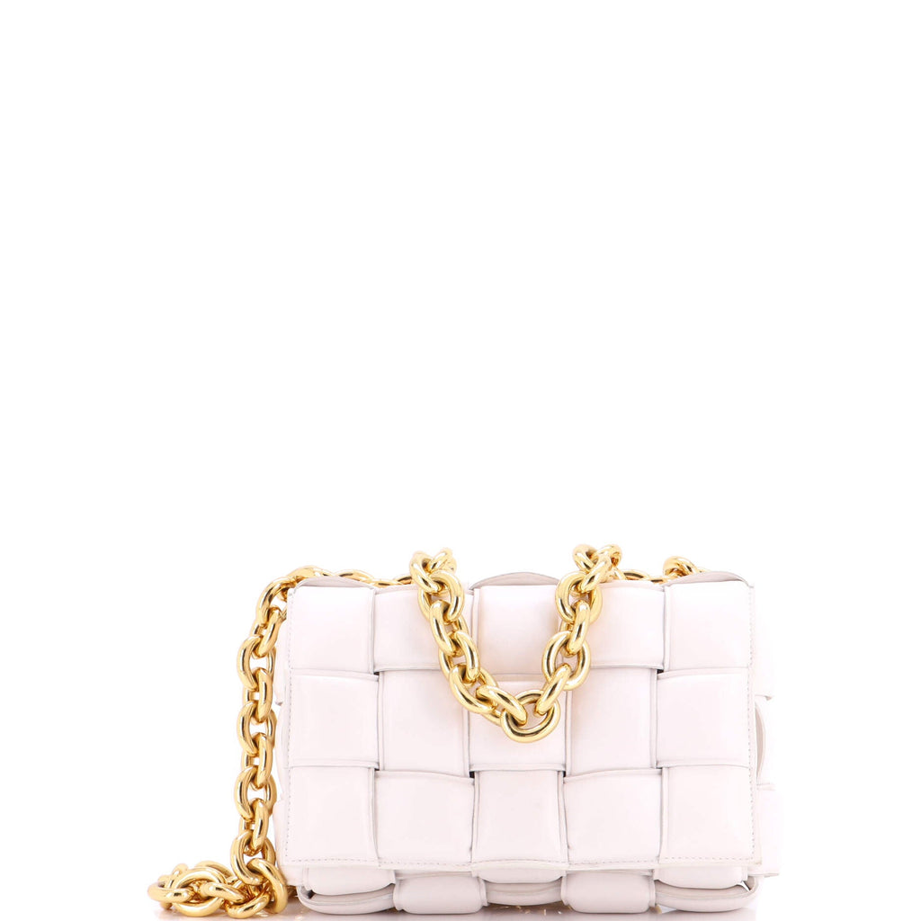 Cassette Chain Crossbody Bag Padded Maxi Intrecciato Leather