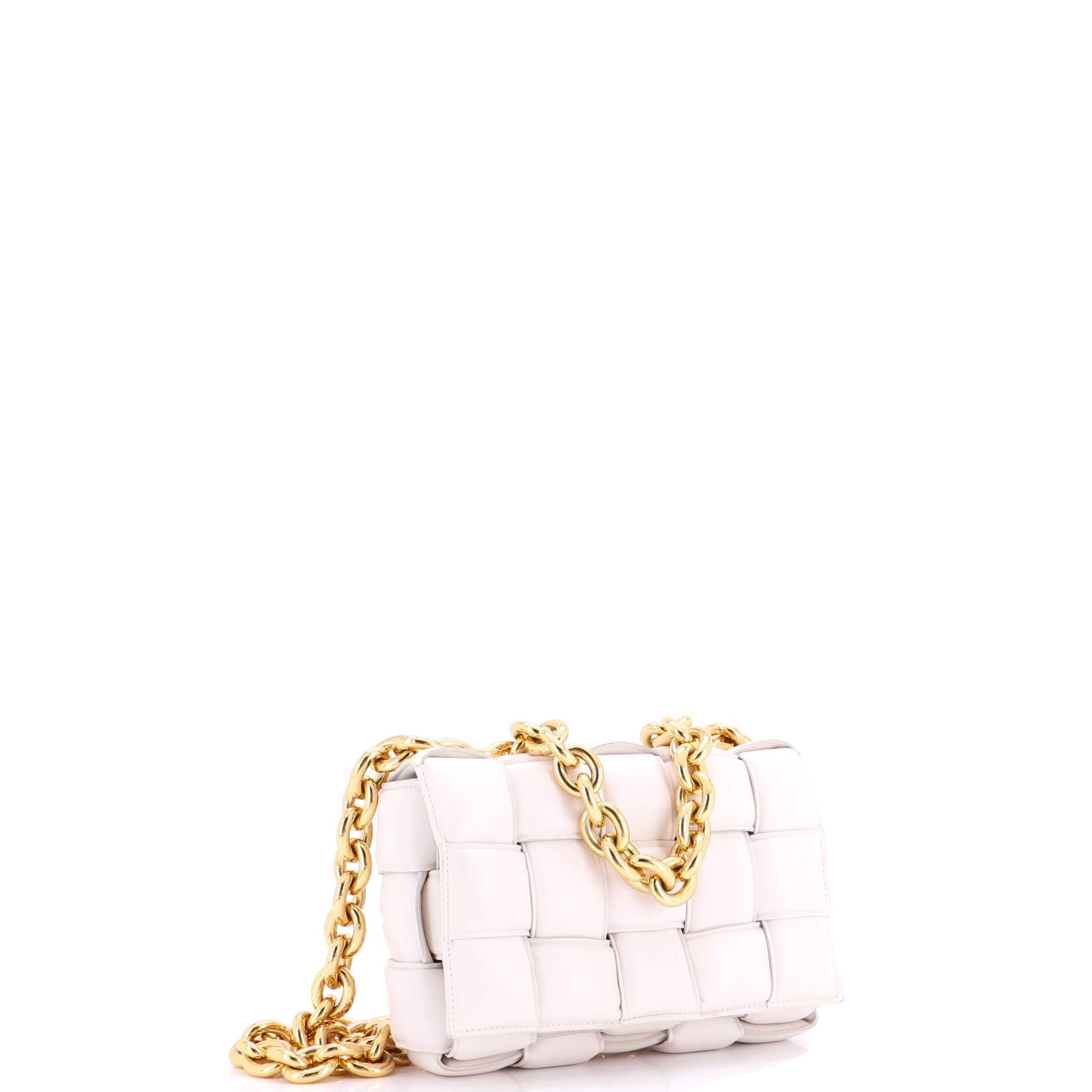 Cassette Chain Crossbody Bag Padded Maxi Intrecciato Leather