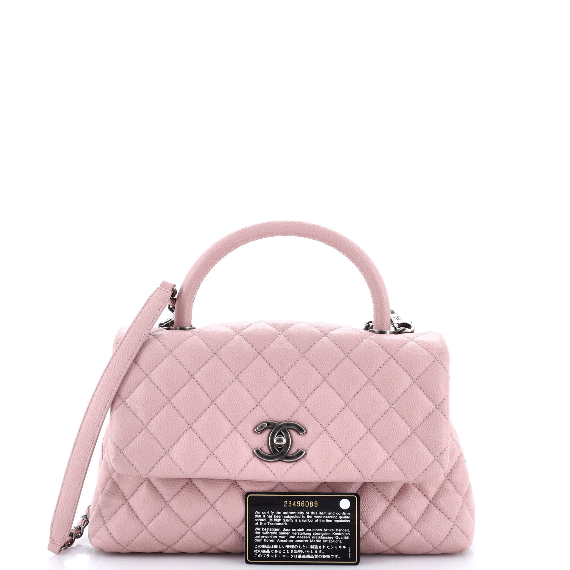 Coco Top Handle Bag Quilted Caviar Small