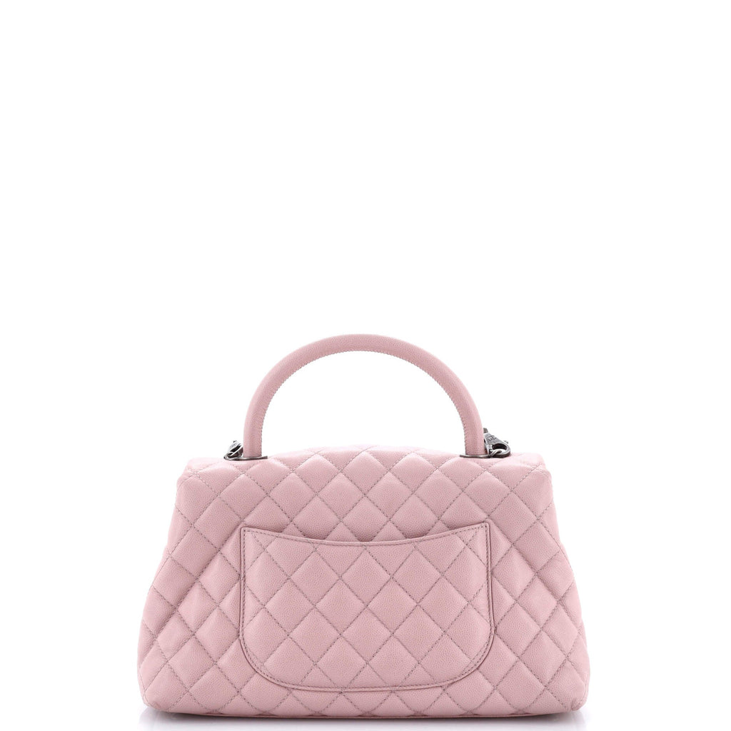 Coco Top Handle Bag Quilted Caviar Small