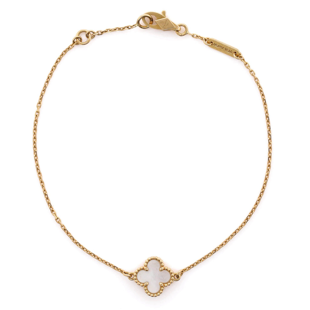 Sweet Alhambra Bracelet 18K Yellow Gold and Mother of Pearl