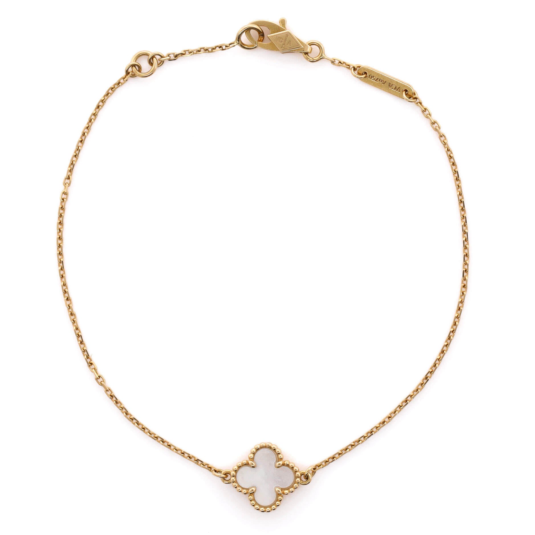 Sweet Alhambra Bracelet 18K Yellow Gold and Mother of Pearl