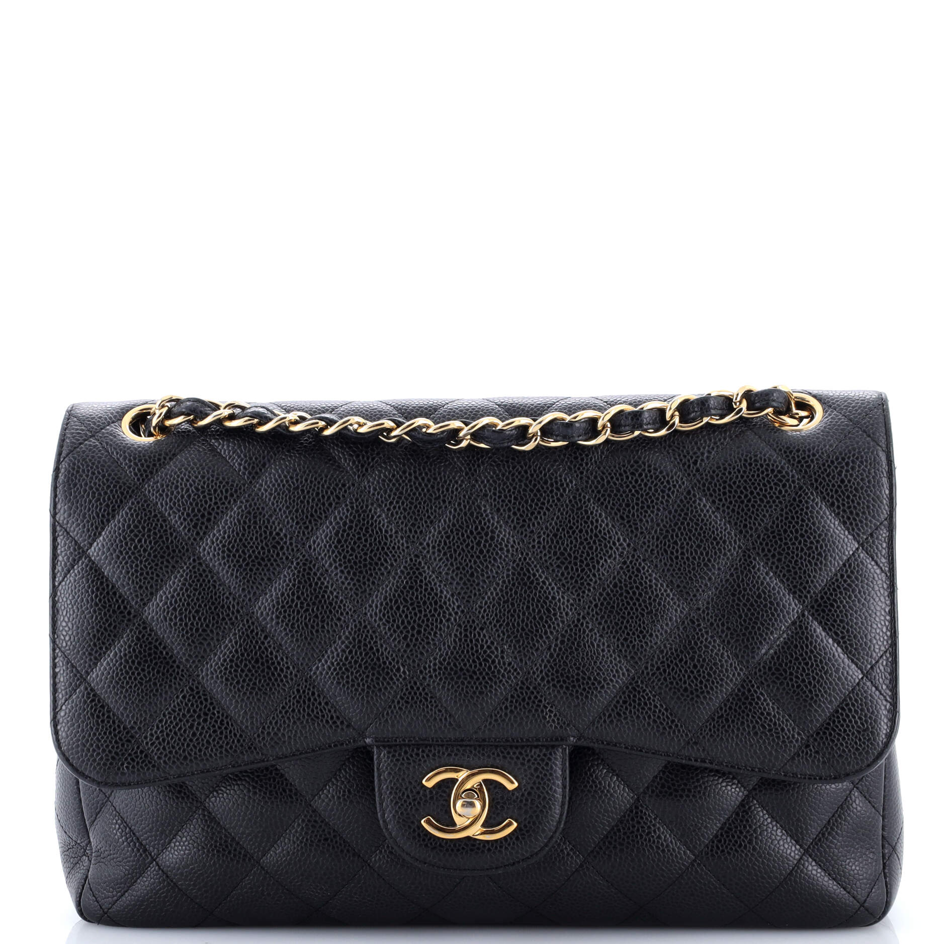 Classic Double Flap Bag Quilted Caviar Jumbo