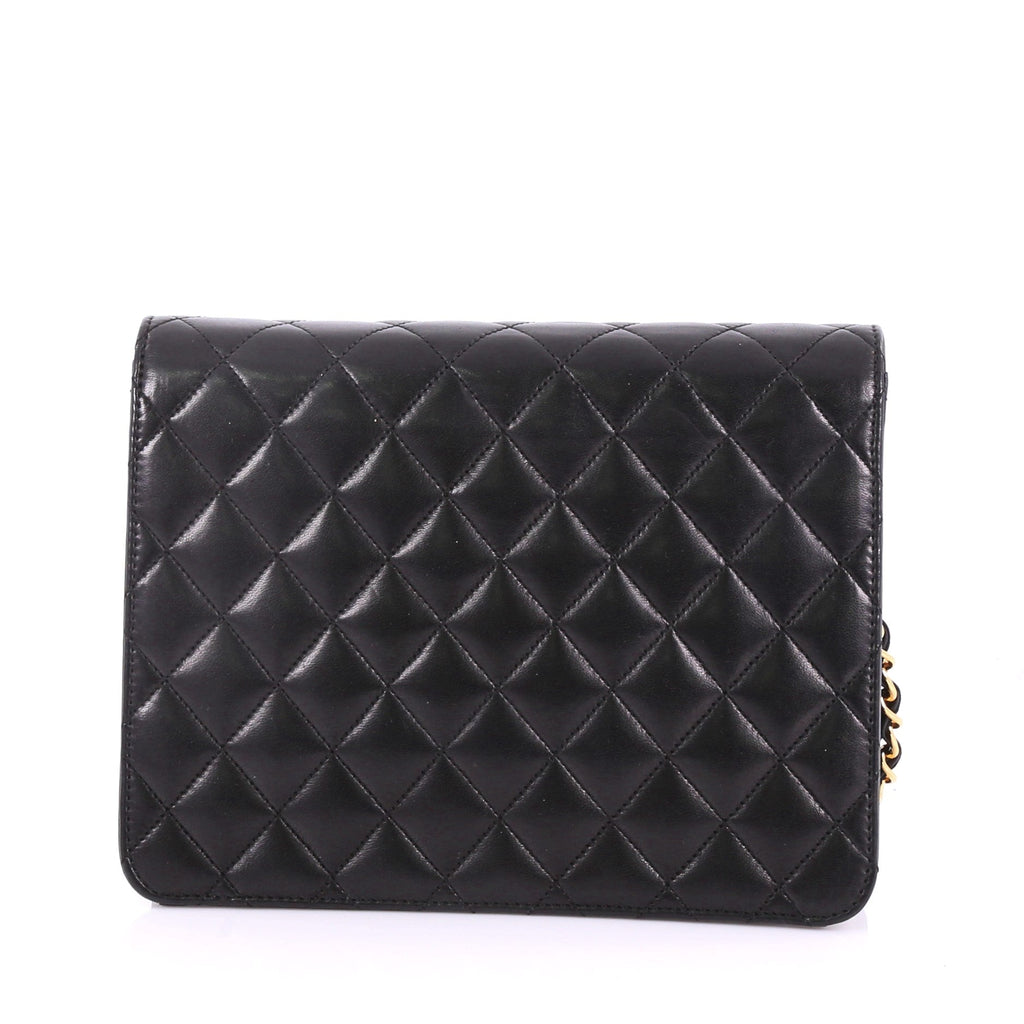 Vintage Clutch with Chain Quilted Leather Small