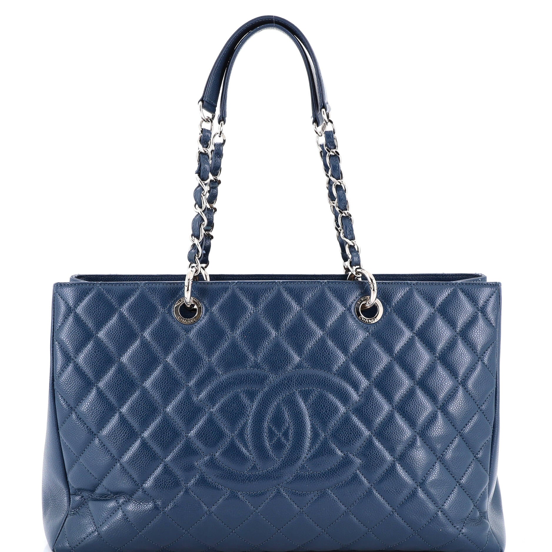 Grand Shopping Tote Quilted Caviar XL