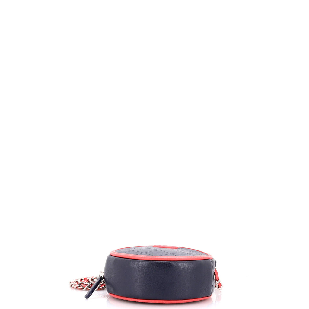 Color Pop Round Clutch with Chain Quilted Lambskin