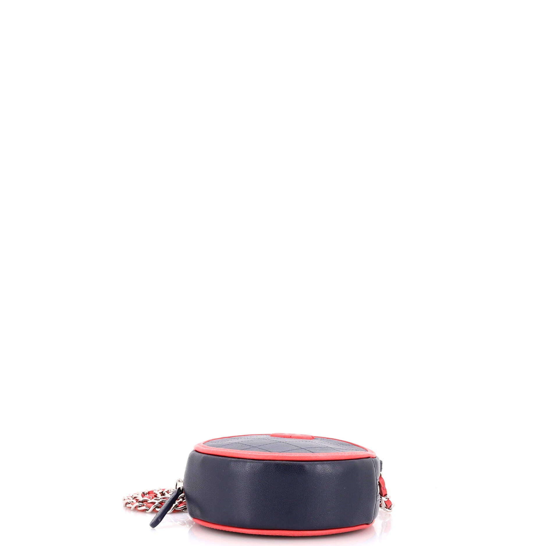 Color Pop Round Clutch with Chain Quilted Lambskin