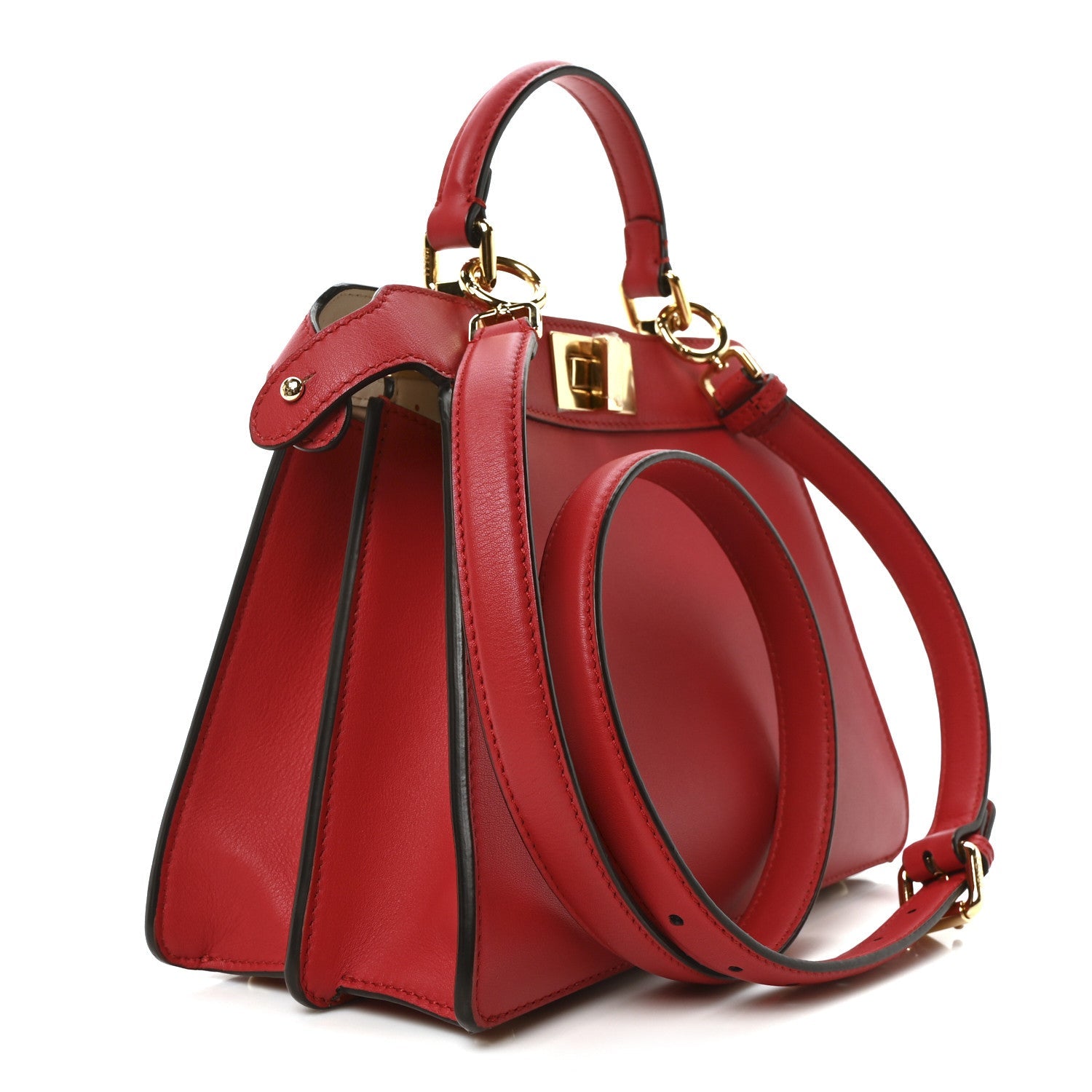 Vitello Seta Shiny Nappa Chinese Valentines Day Karligraphy Small Peekaboo I SEE U Satchel Panna Rosso inale