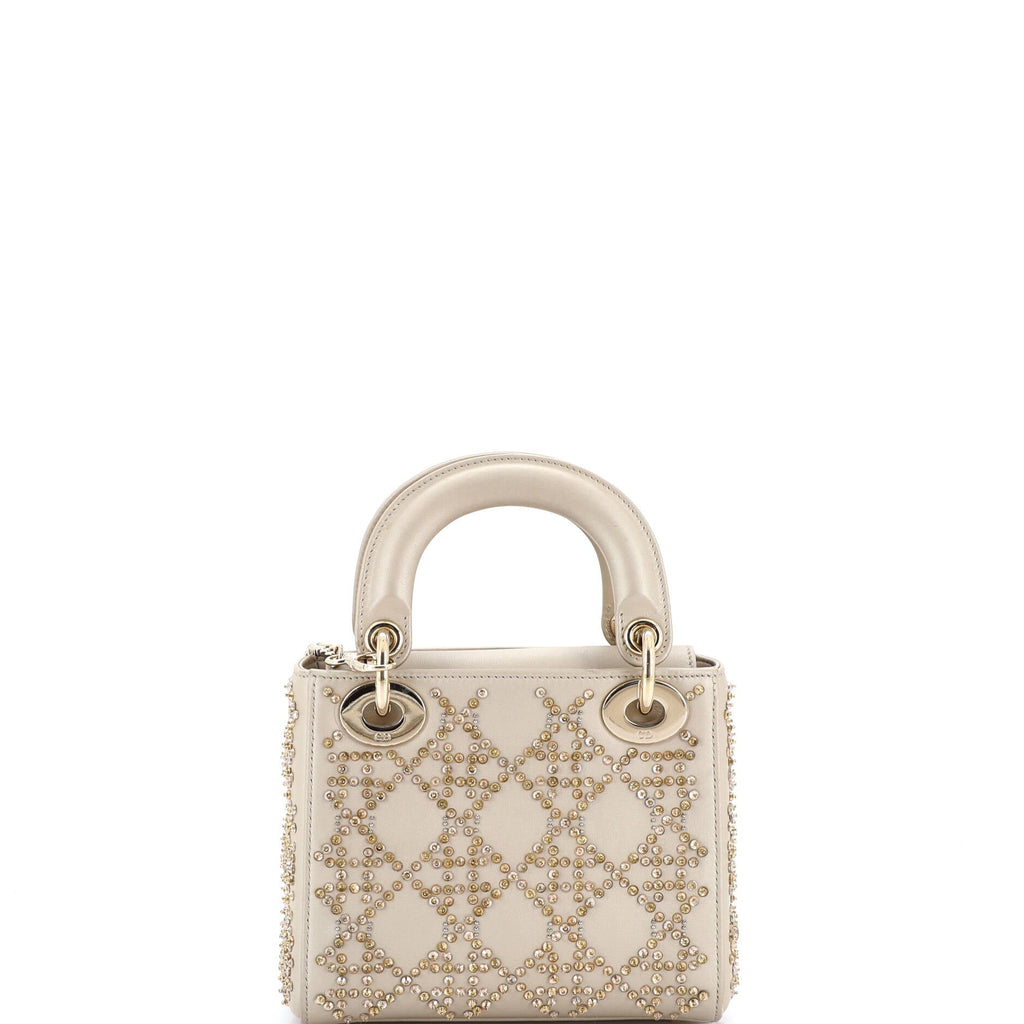 Lady Dior Chain Bag Crystal Embellished Cannage Quilt Leather Mini