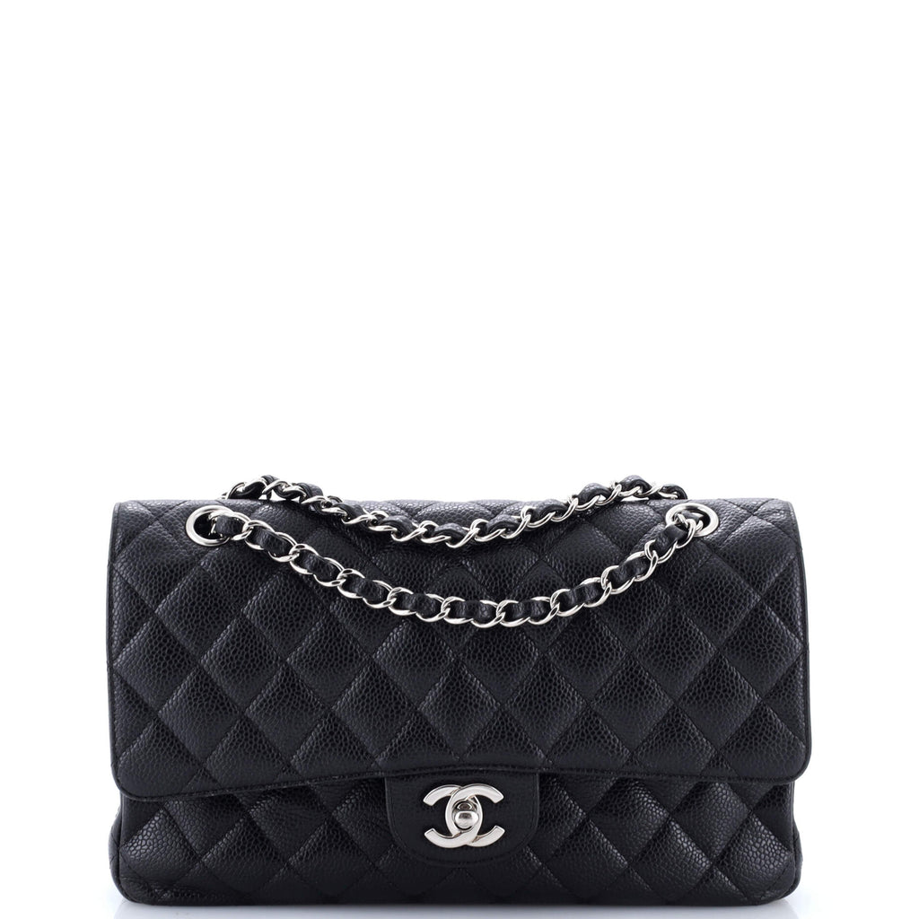 Vintage Classic Double Flap Bag Quilted Caviar Medium
