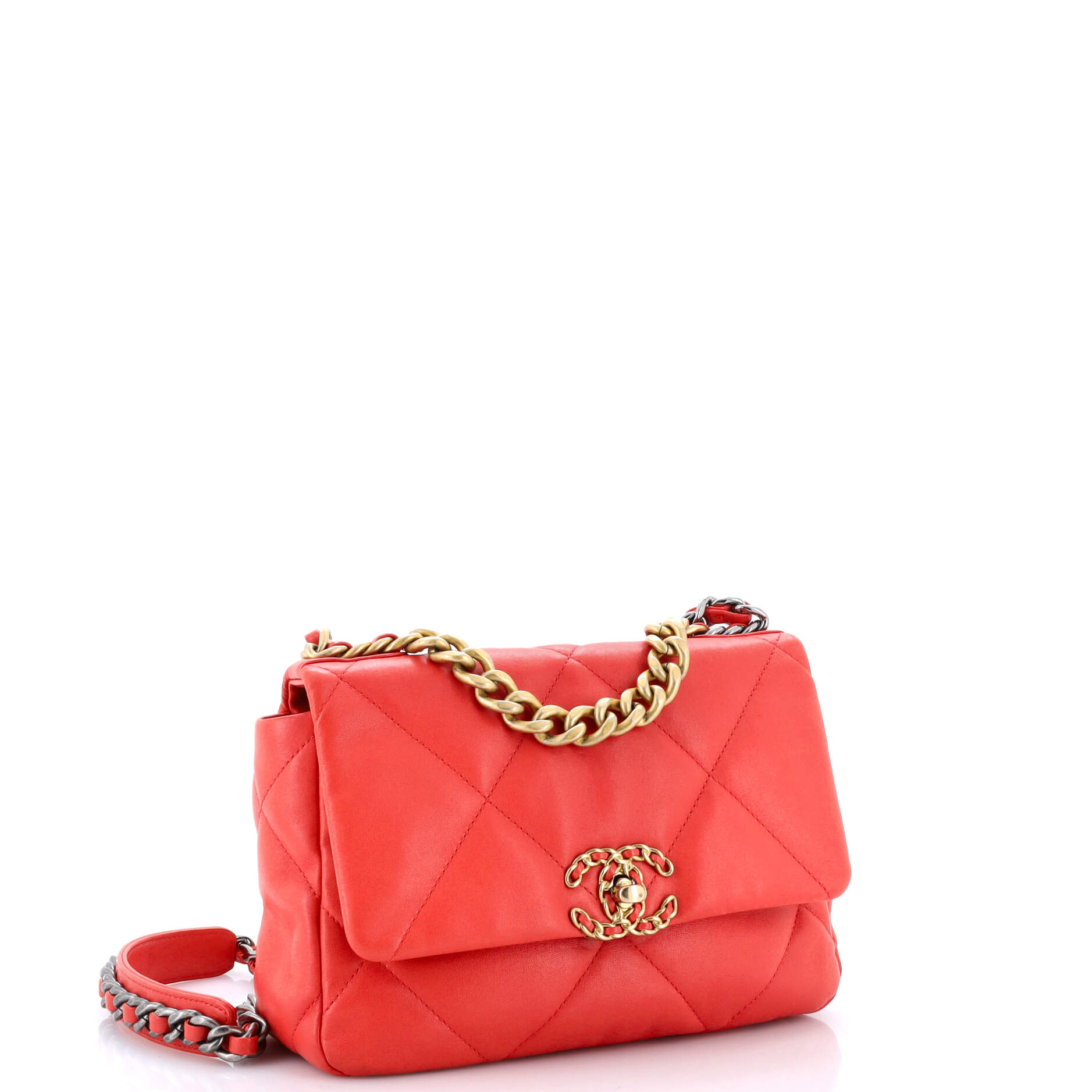 19 Flap Bag Quilted Leather Medium