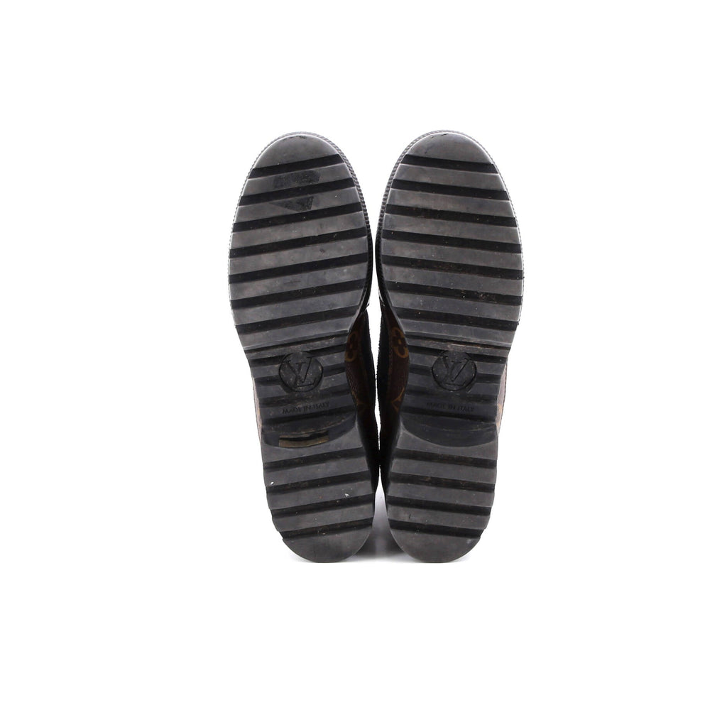 Women's Laureate Platform Desert Boots Suede with Monogram Canvas