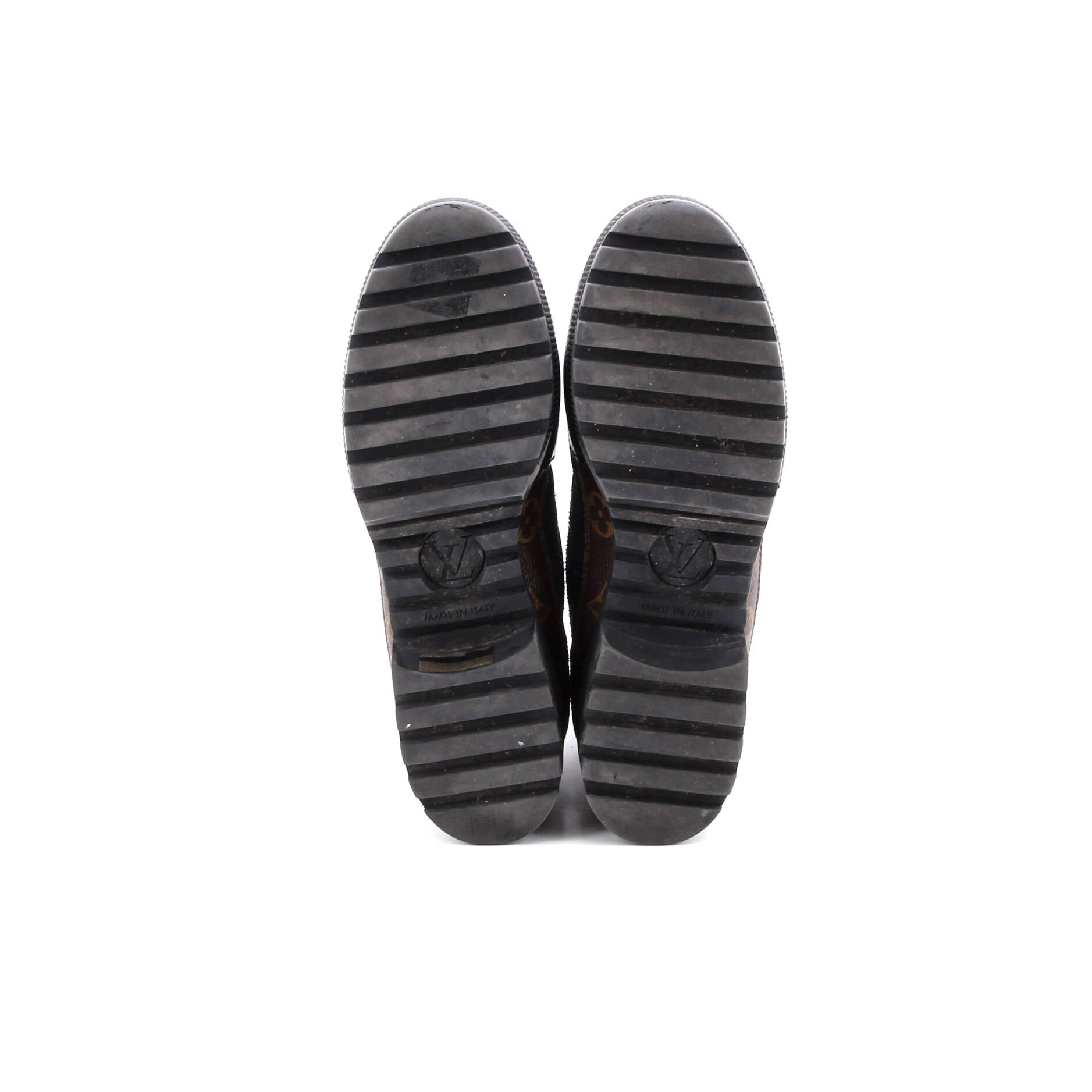 Women's Laureate Platform Desert Boots Suede with Monogram Canvas