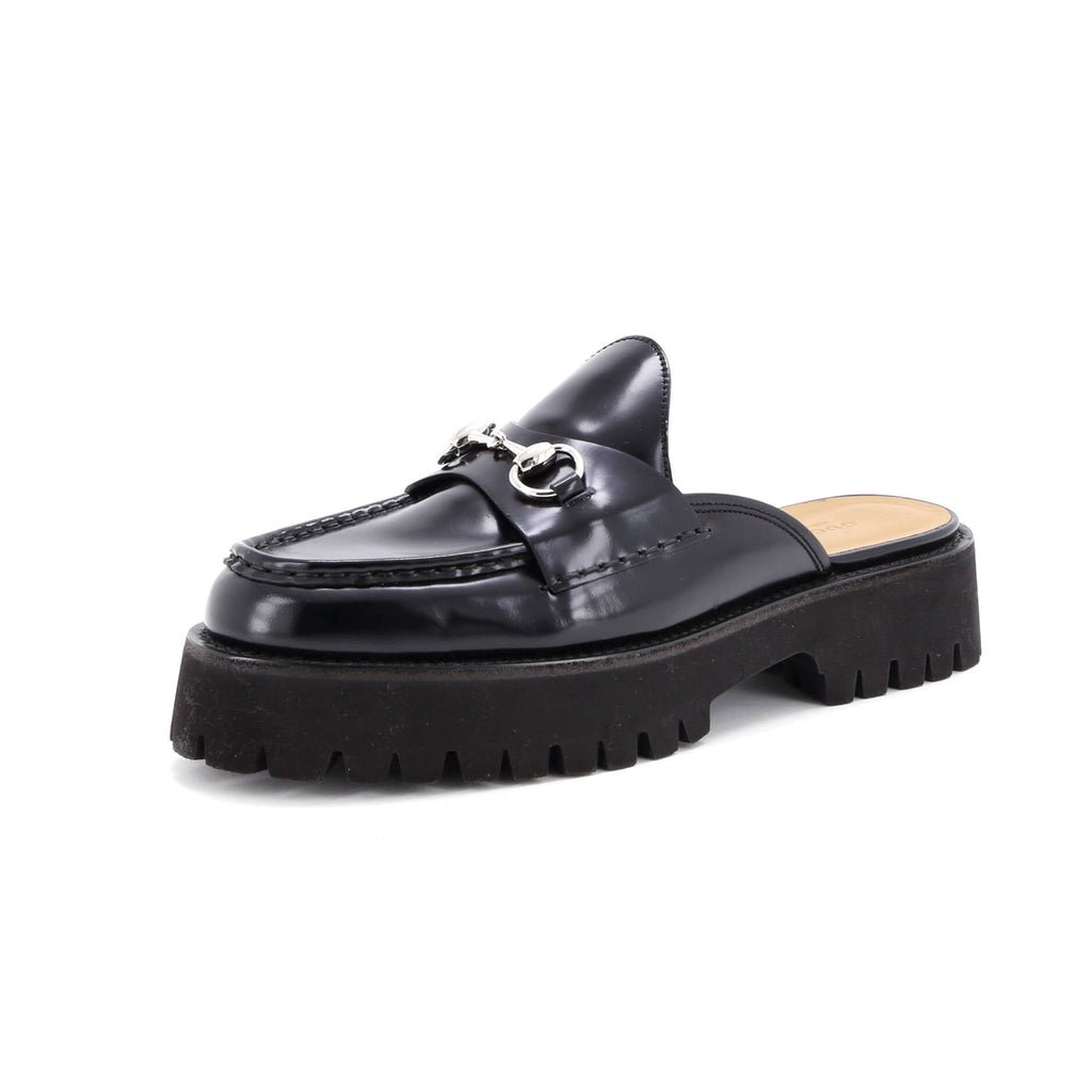 Women's Horsebit Flatform Mules Leather