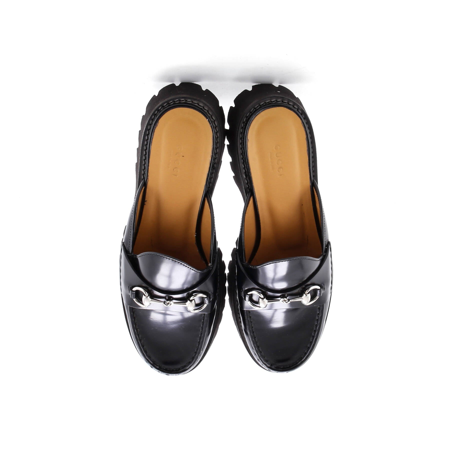 Women's Horsebit Flatform Mules Leather