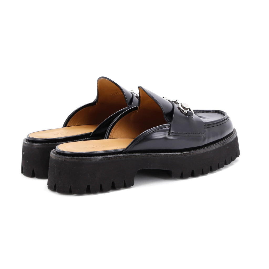 Women's Horsebit Flatform Mules Leather