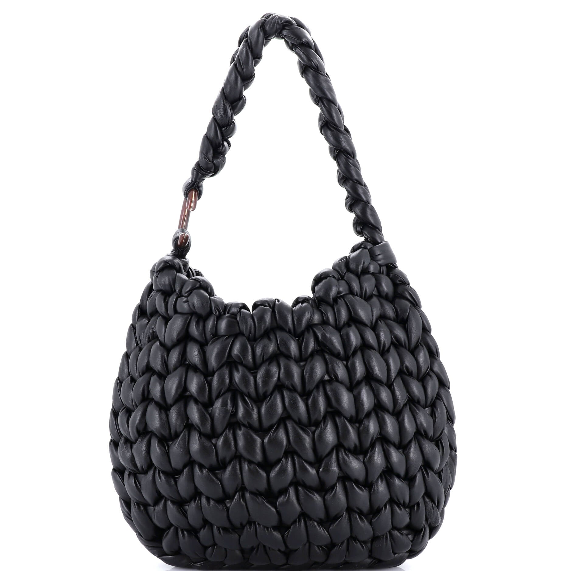 Wooden C Hobo Woven Leather Large