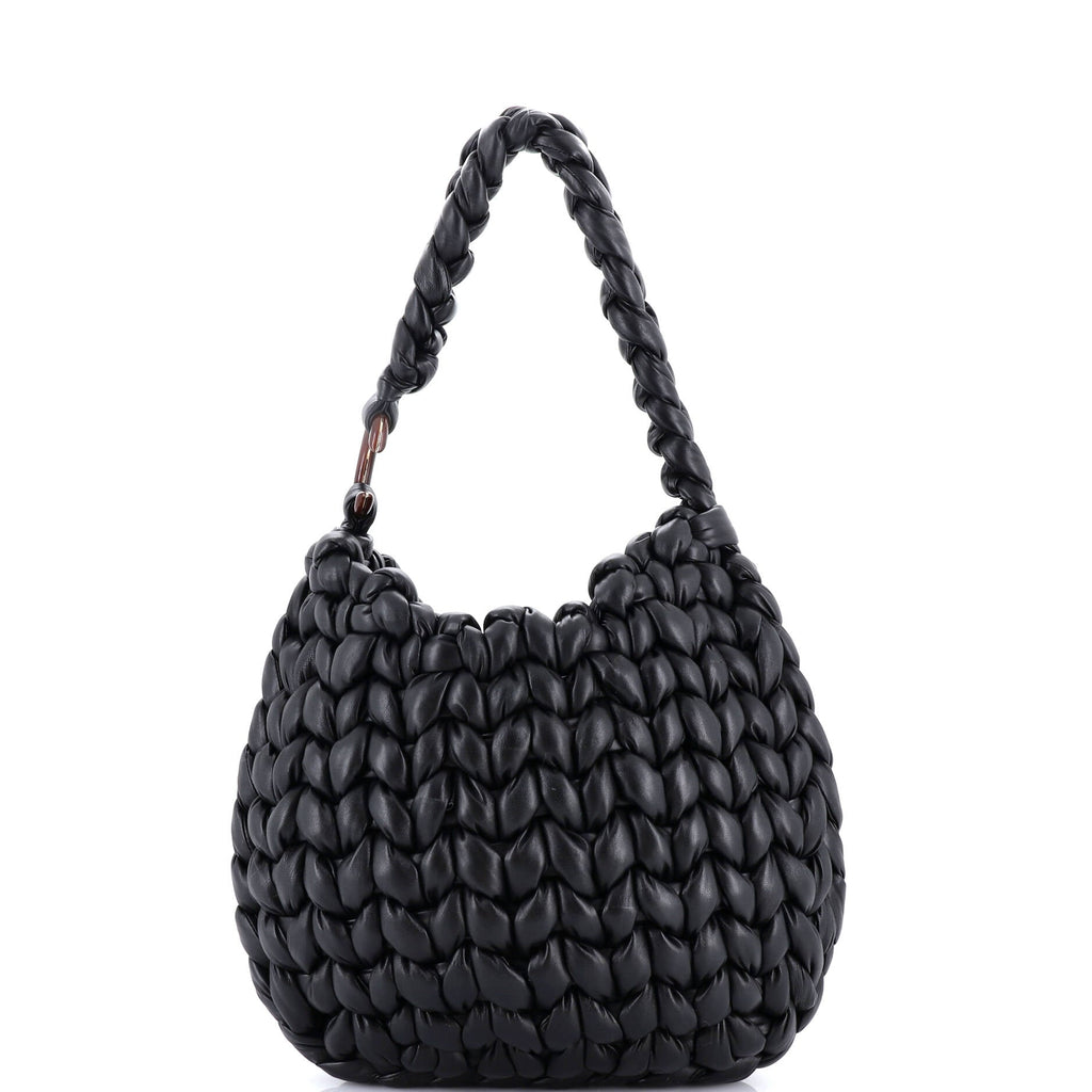 Wooden C Hobo Woven Leather Large