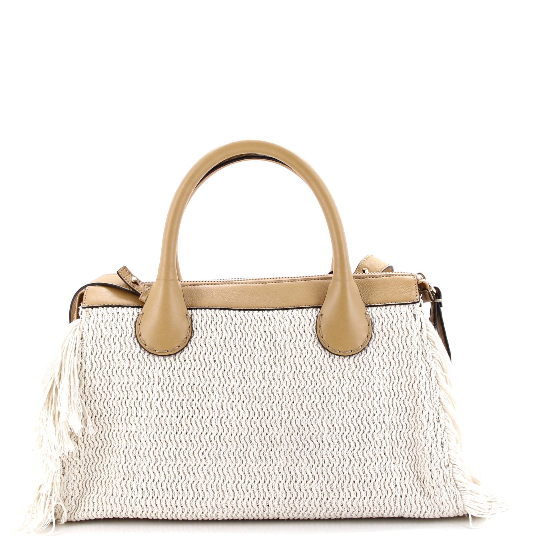 Edith NM Satchel Knit Cotton with Leather Medium