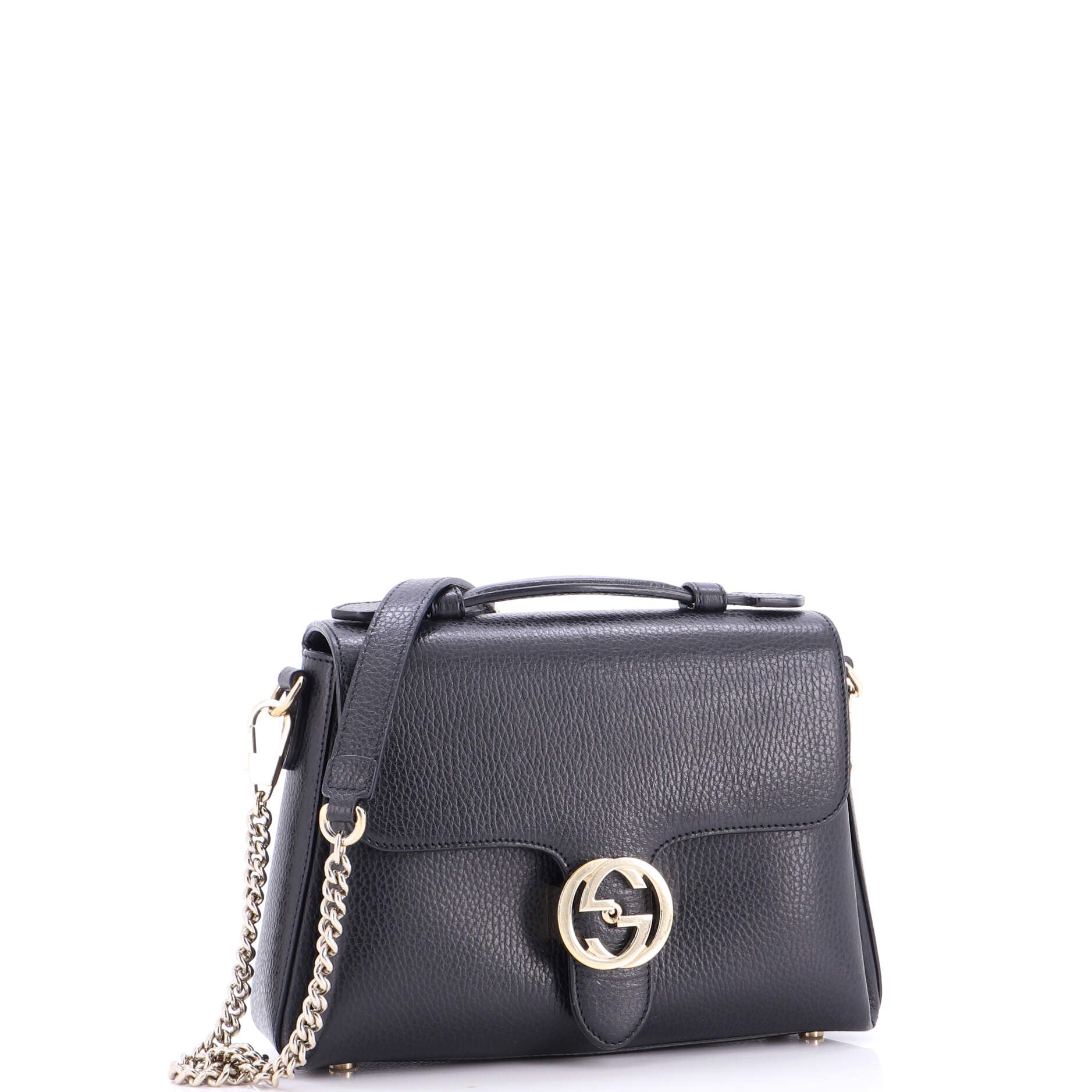 Interlocking Top Handle Bag Leather Small