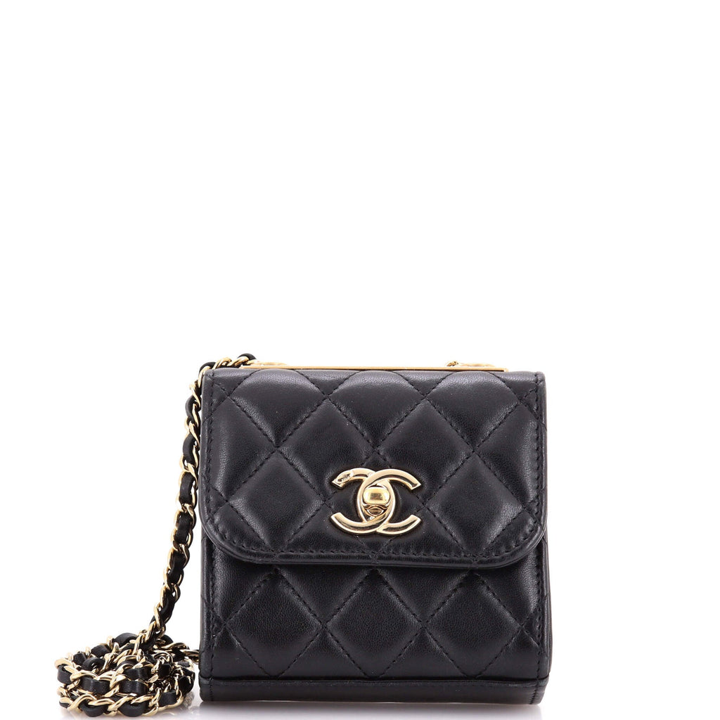 Trendy CC Clutch with Chain Quilted Lambskin Small