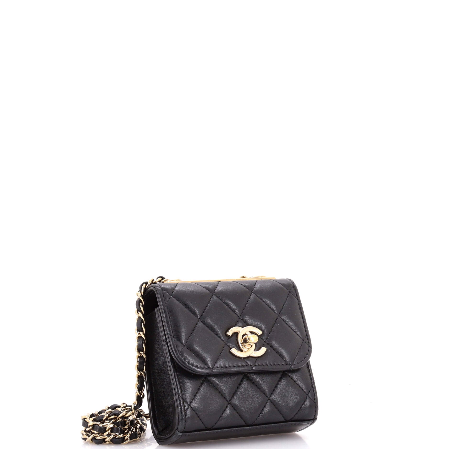 Trendy CC Clutch with Chain Quilted Lambskin Small
