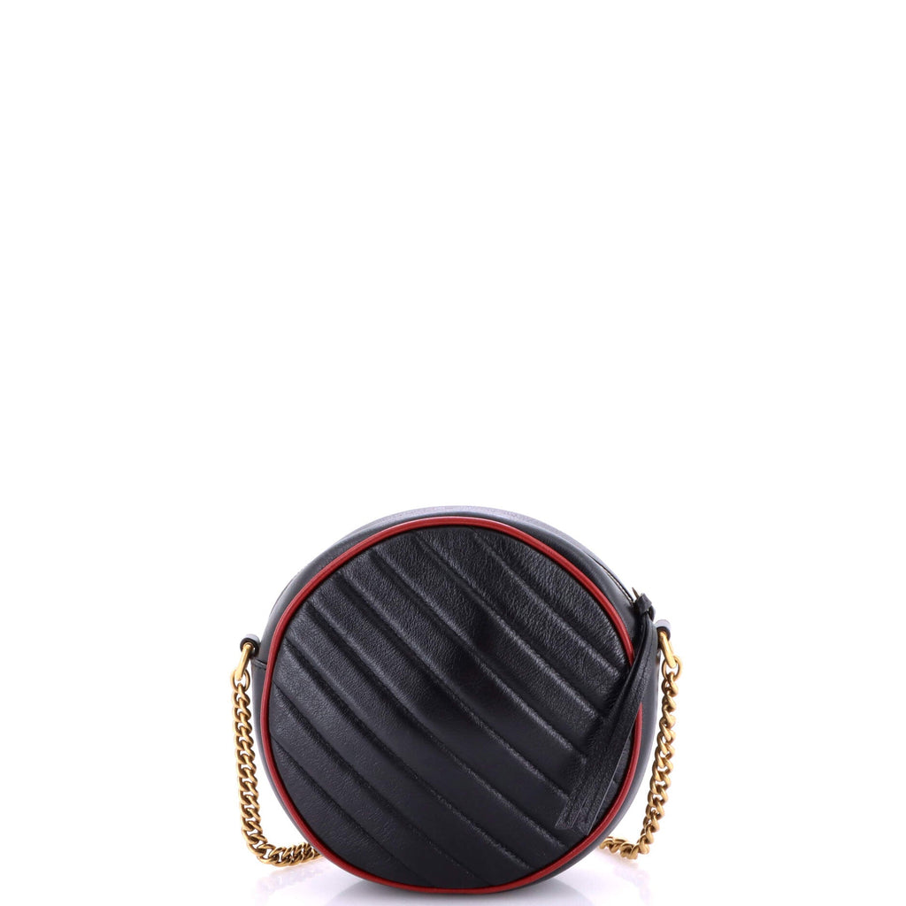 GG Marmont Round Shoulder Bag Matelasse Leather Mini