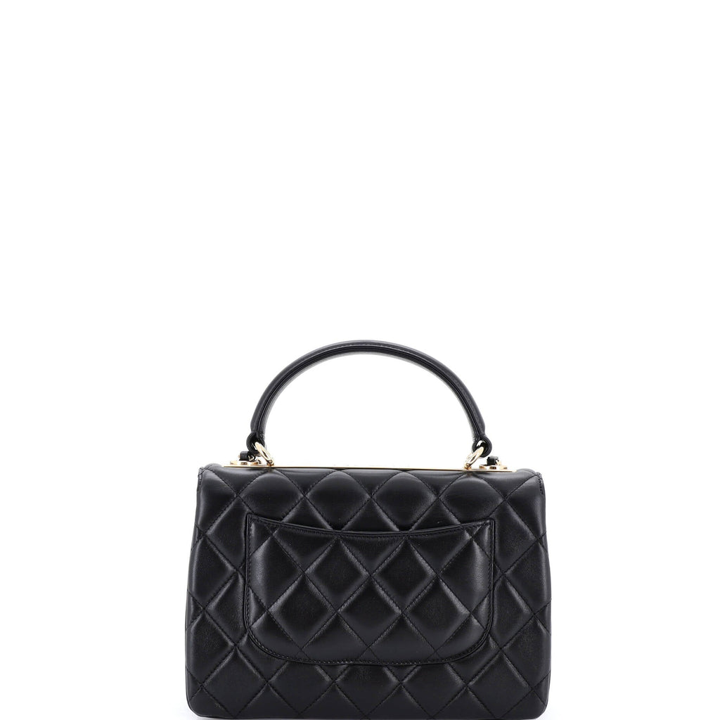 Trendy CC Top Handle Bag Quilted Lambskin Small