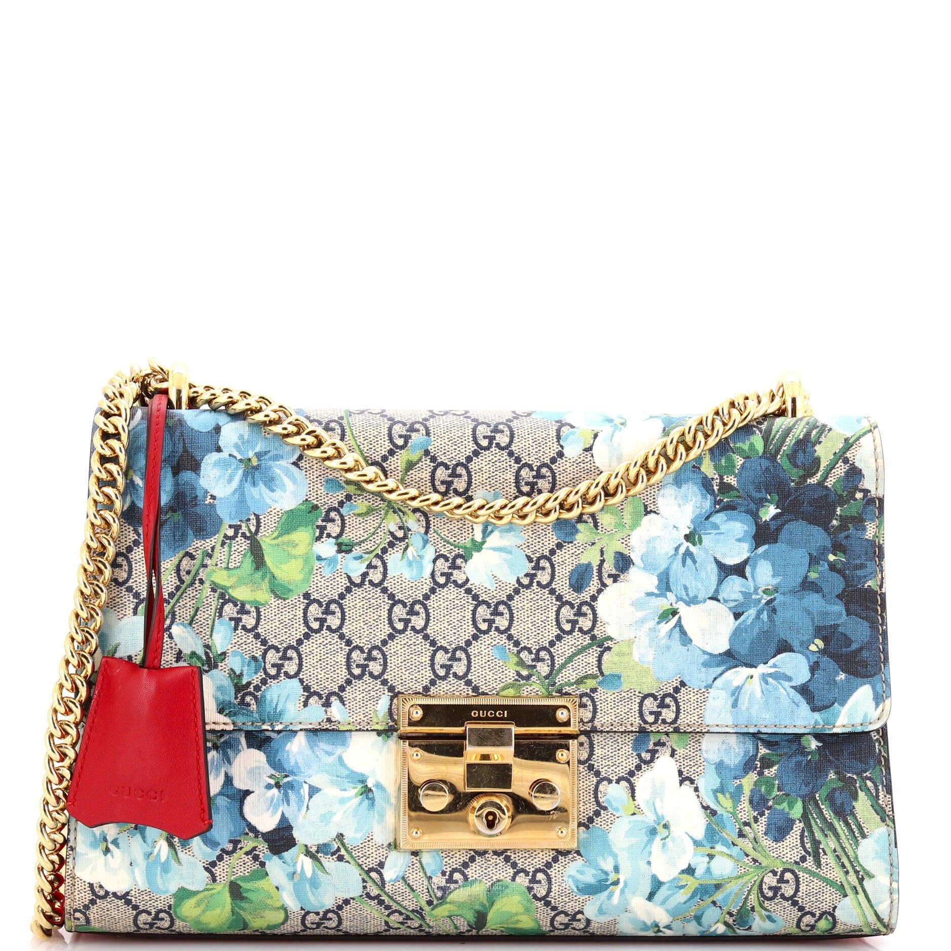 Padlock Shoulder Bag Blooms Print GG Coated Canvas Medium