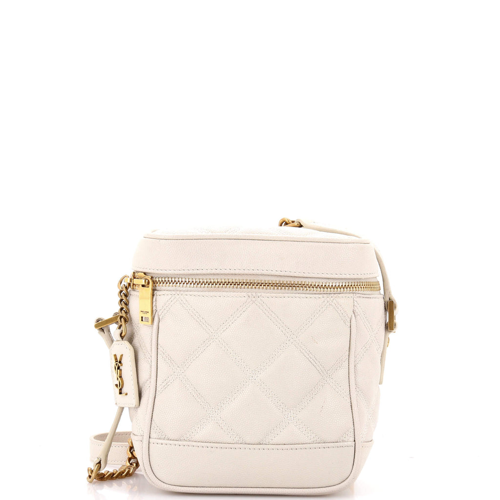 80's Vanity Bag Quilted Leather
