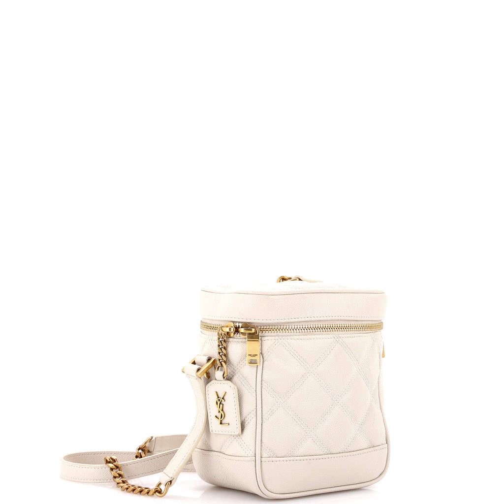 80's Vanity Bag Quilted Leather